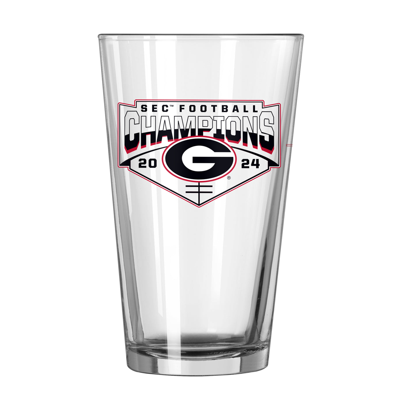 Georgia 2024 SEC Champions 16oz Schedule Pint Glass