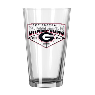 Georgia 2024 SEC Champions 16oz Schedule Pint Glass