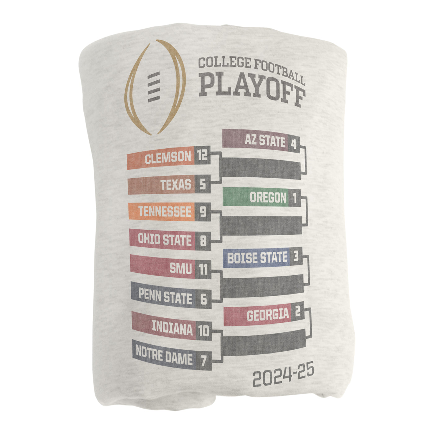 2025 College Football Playoffs 12 Team Sublimated Sweatshirt Blanket