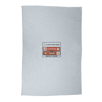 Clemson CFP Round 1 Match Up Gray Sublimated Sweatshirt Blanket