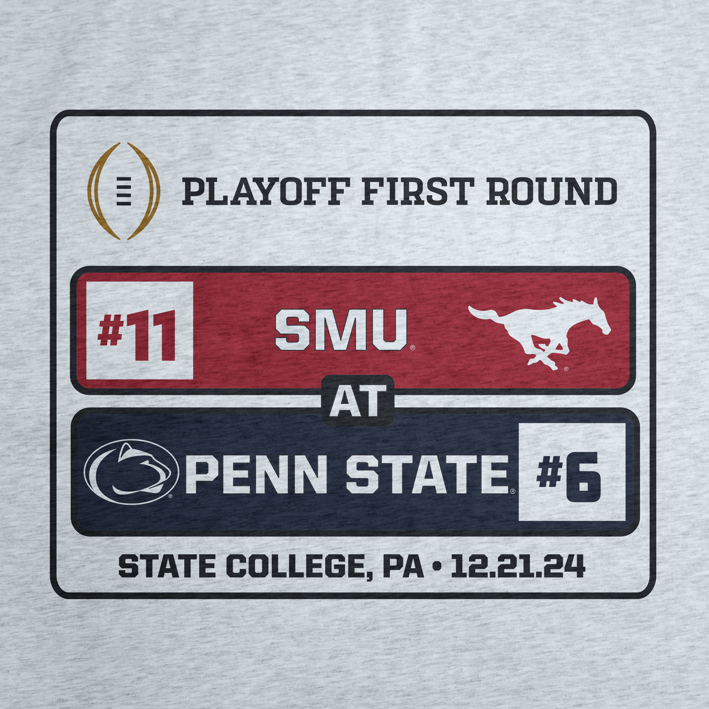 Penn State CFP Round 1 Match Up Gray Sublimated Sweatshirt Blanket