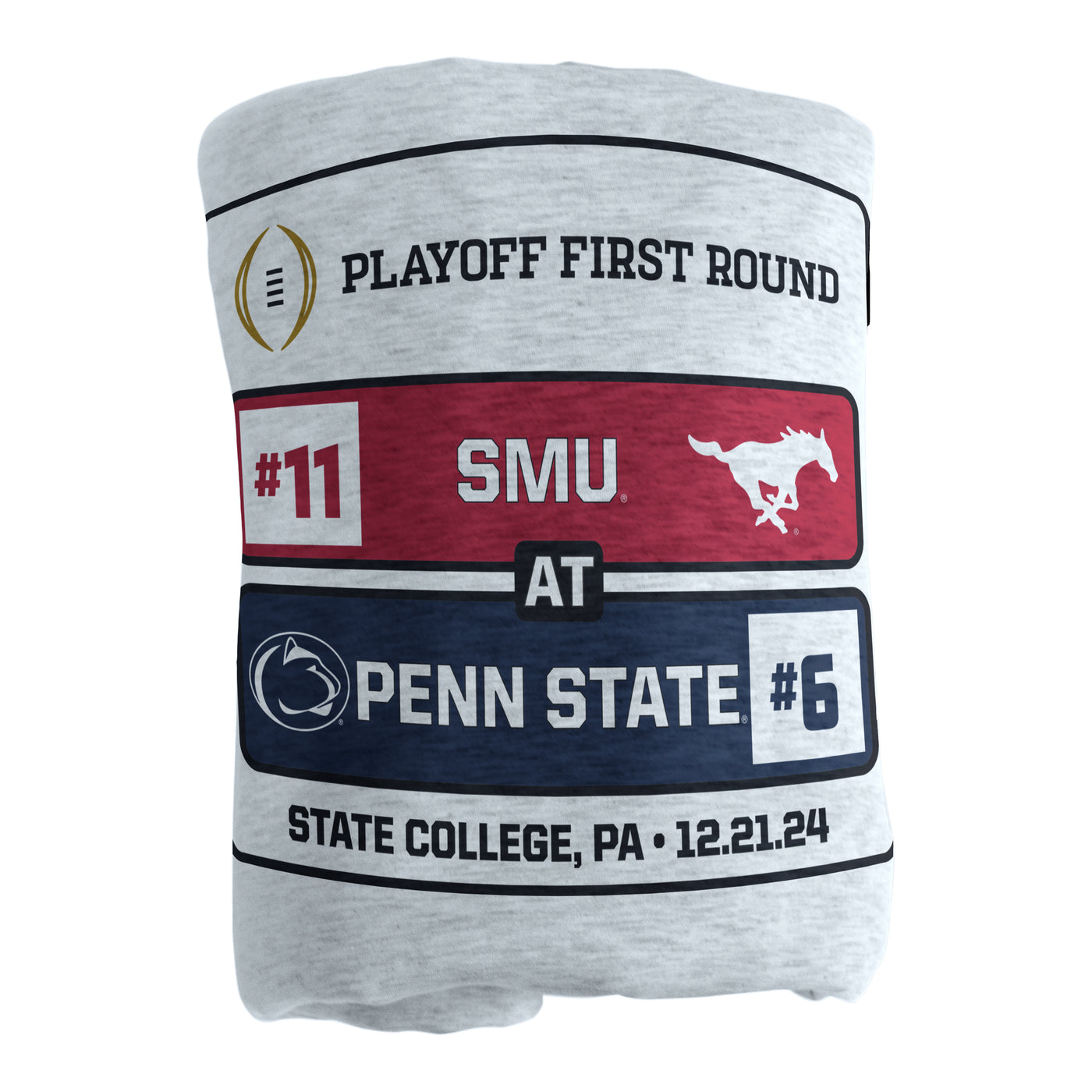 Penn State CFP Round 1 Match Up Gray Sublimated Sweatshirt Blanket