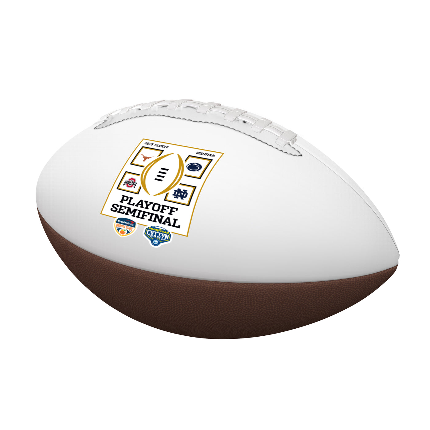 2025 College Football Playoffs 4 Team Semifinals Full Size Autograph Football