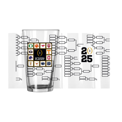 2025 College Football Playoffs 12 Team 16oz Pint Glass