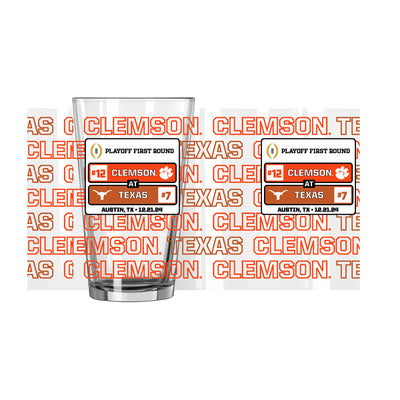 Clemson CFP Round 1 Match Up 16oz Pint Glass