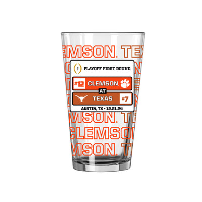 Clemson CFP Round 1 Match Up 16oz Pint Glass