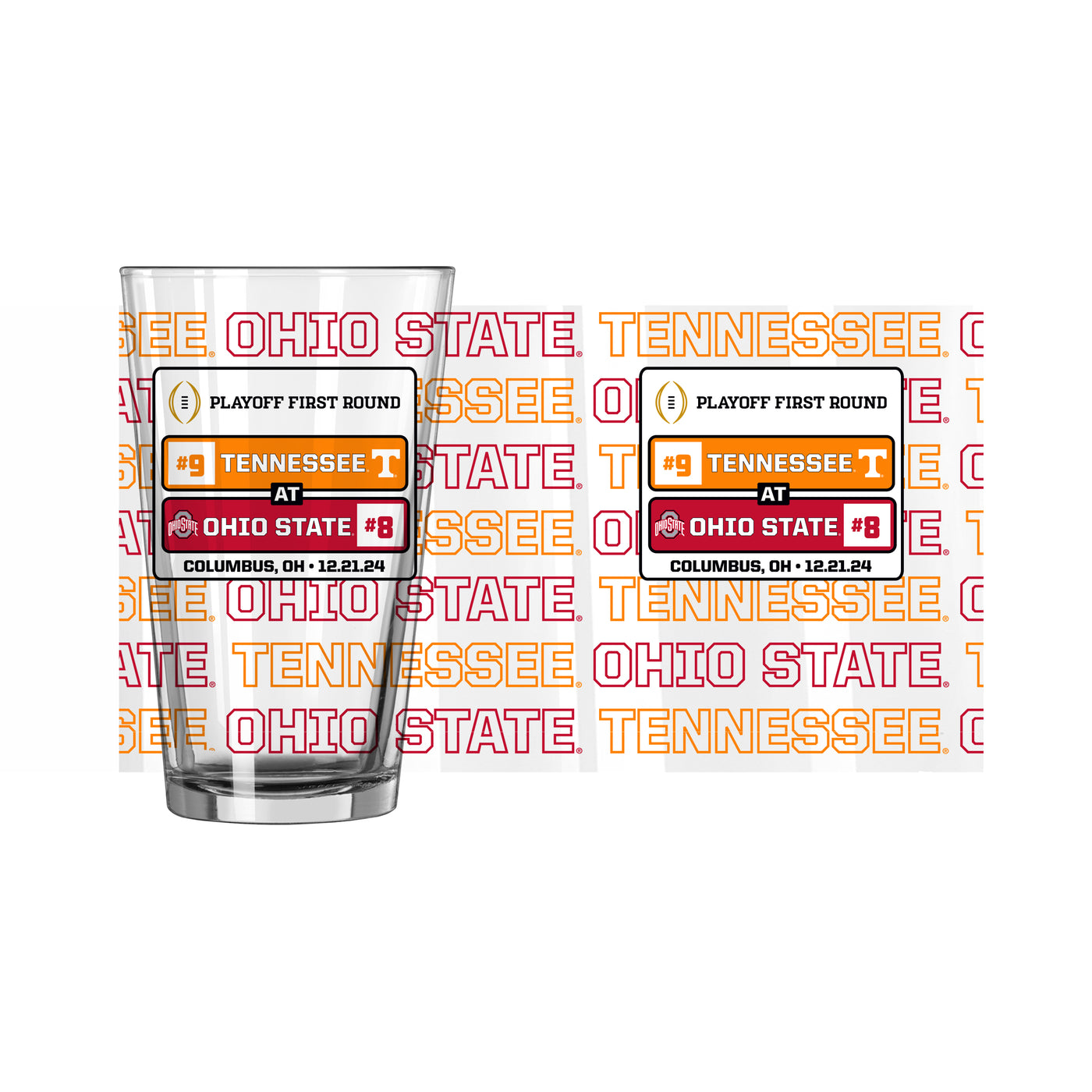 Ohio State CFP Round 1 Match Up 16oz Pint Glass