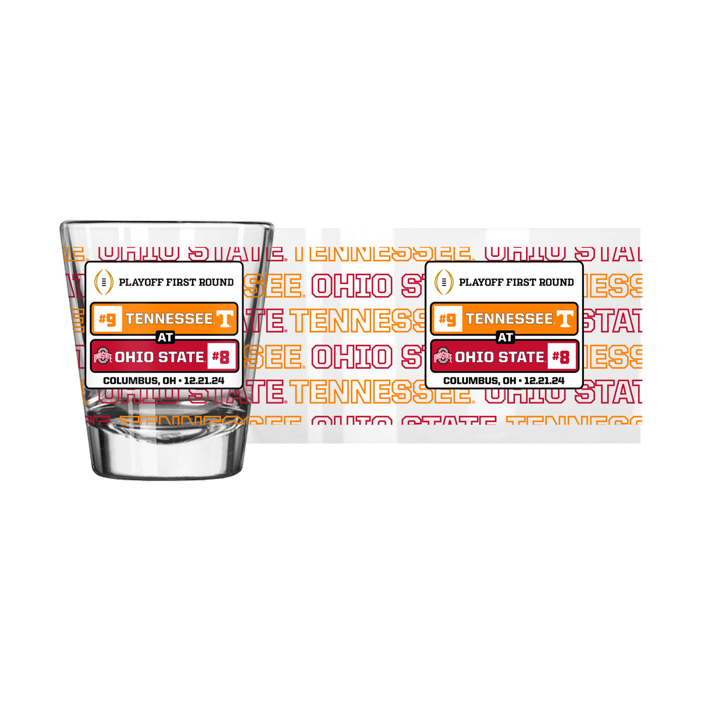 Ohio State CFP Round 1 Match Up 2oz Shot Glass