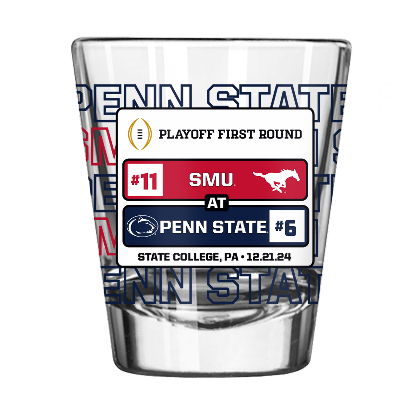 SMU CFP Round 1 Match Up 2oz Shot Glass