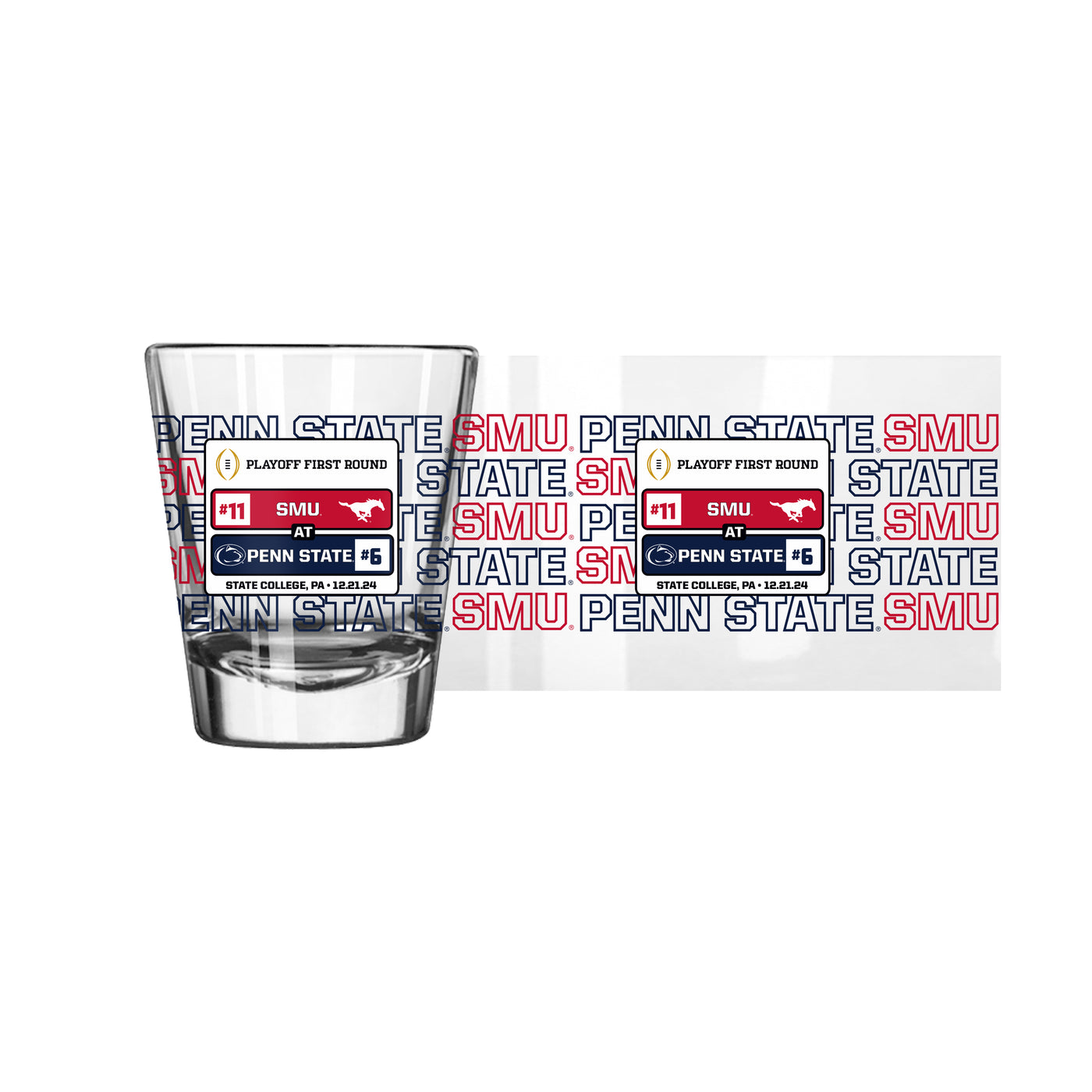 SMU CFP Round 1 Match Up 2oz Shot Glass