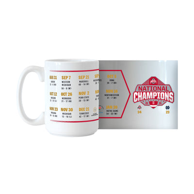 Ohio State 2024 National Champions 15oz Schedule Sublimated Mug