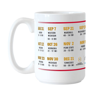 Ohio State 2024 National Champions 15oz Schedule Sublimated Mug