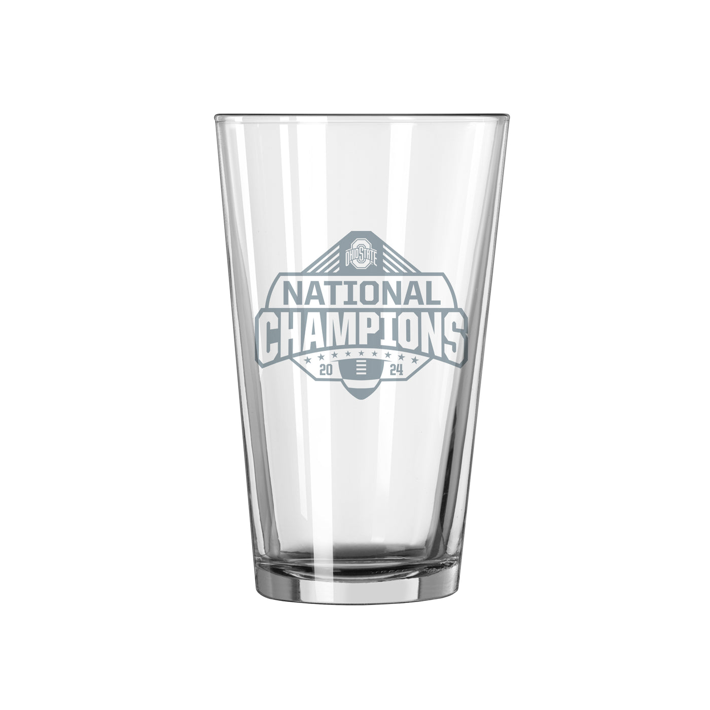 Ohio State 2024 National Champions 16oz Etch Pint Glass