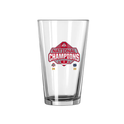 Ohio State 2024 National Champions 16oz Schedule Pint Glass