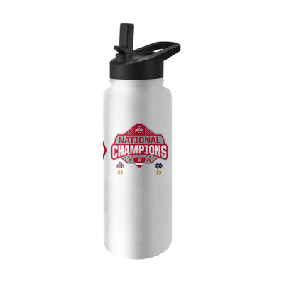 Ohio State 2024 National Champions 34oz Schedule Quencher Bottle