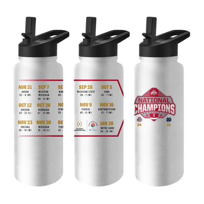 Ohio State 2024 National Champions 34oz Schedule Quencher Bottle