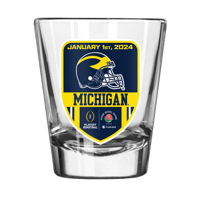 Michigan 2024 Rose Bowl Bound 2oz Shot Glass
