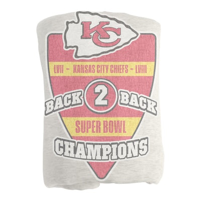 Kansas City Chiefs SB 58 Champions Back to Back Sublimated Sweatshirt Blanket