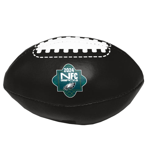 Philadelphia Eagles conference champs micro plush football toy by Logo Brands, soft recreation item with team logo and vibrant colors.