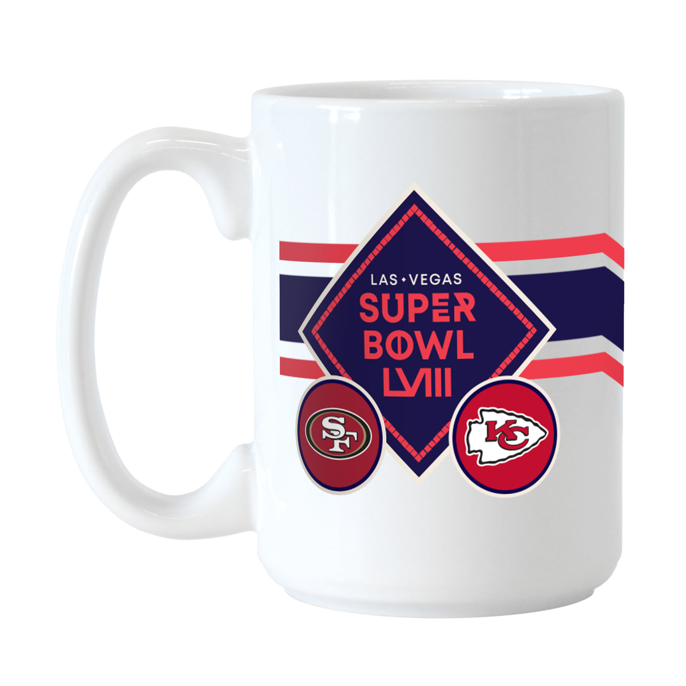 Super Bowl 58 15oz Dueling Stripe Sublimated Mug