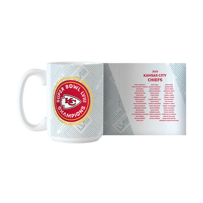 Kansas City Chiefs 15oz SB 58 Champions Roster Sublimated Mug