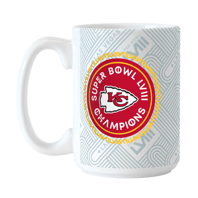Kansas City Chiefs 15oz Super Bowl LVIII Champions Roster Sublimated Mug
