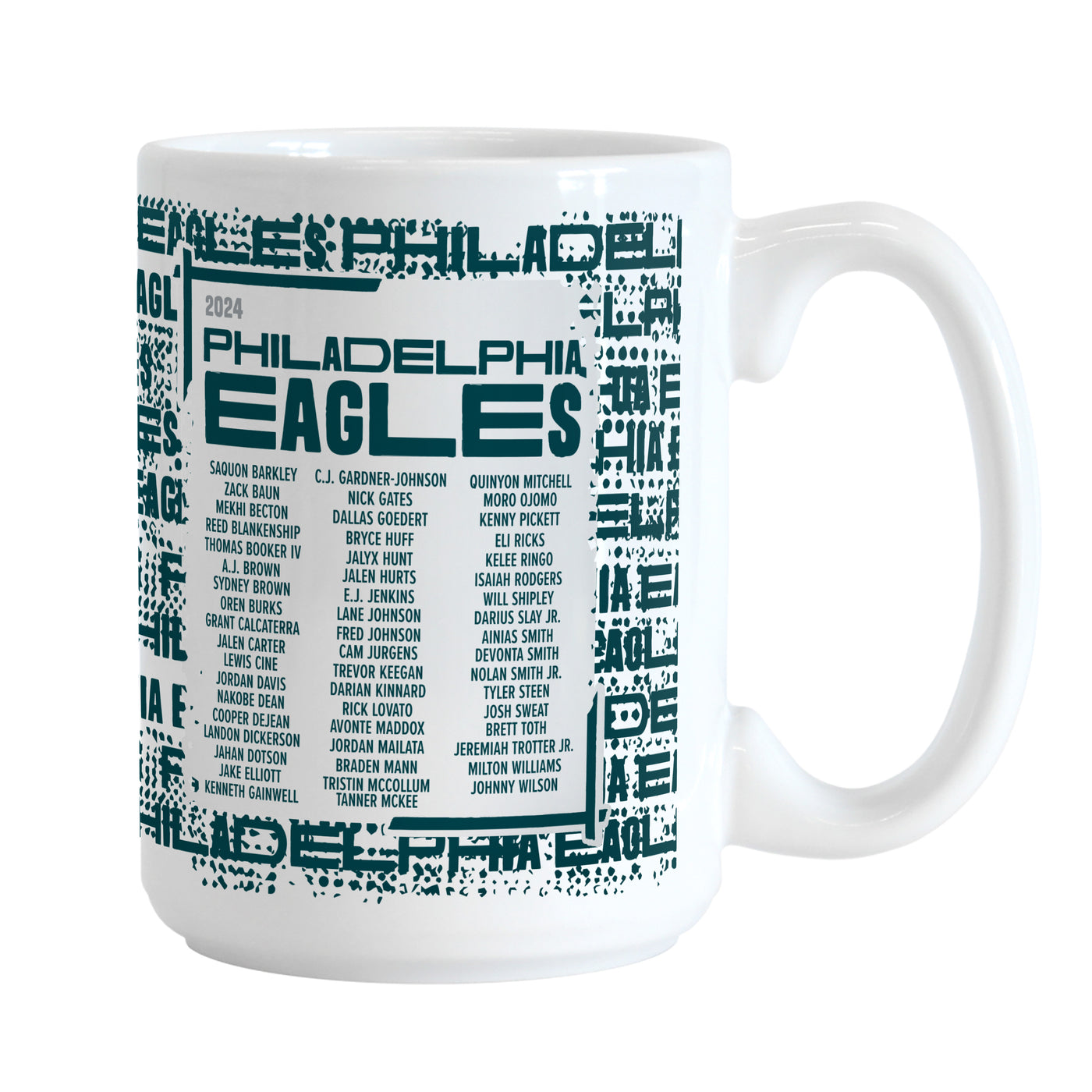 Philadelphia Eagles Super Bowl 59 Champions 15oz Roster Sublimated Mug