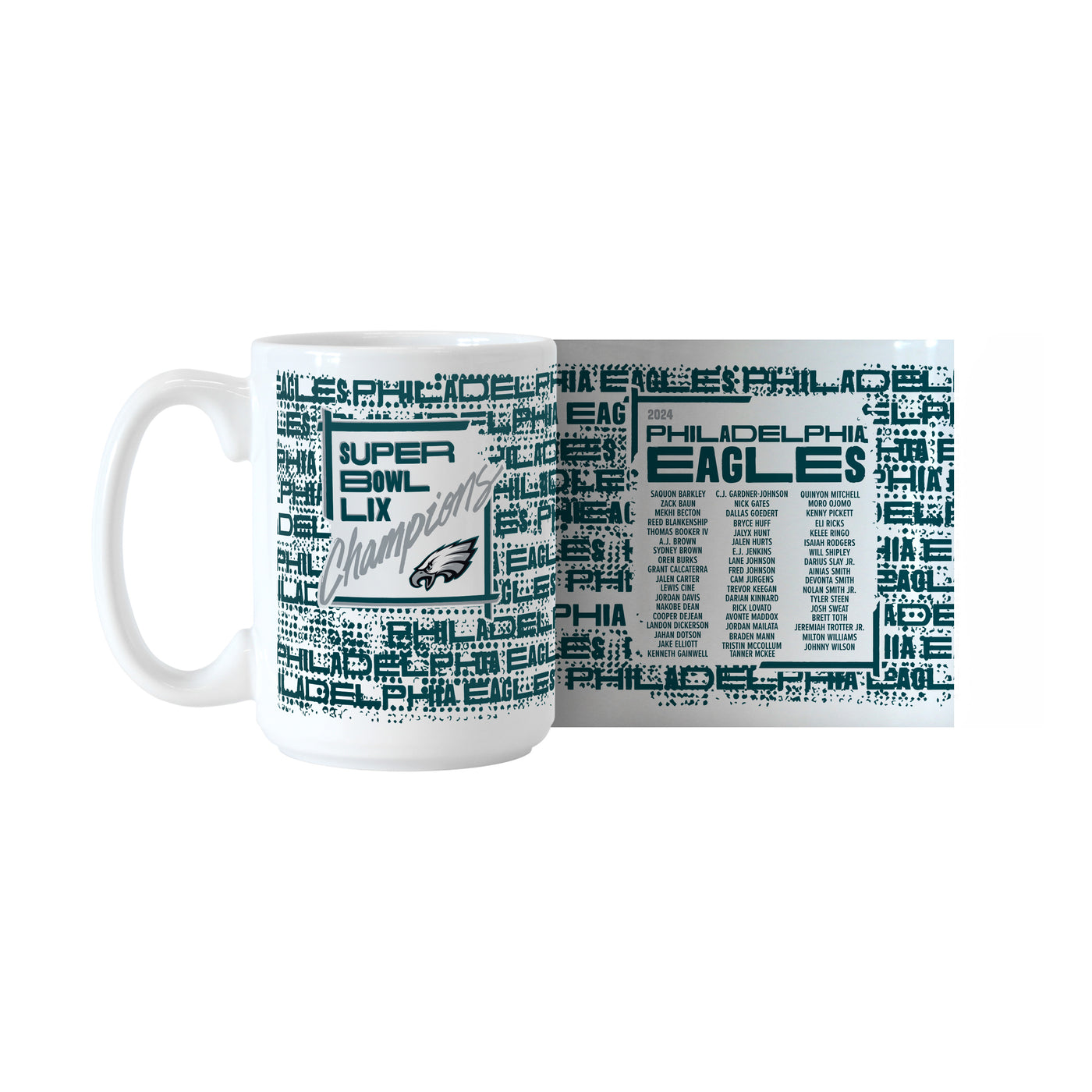 Philadelphia Eagles Super Bowl 59 Champions 15oz Roster Sublimated Mug