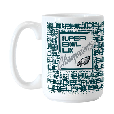 Philadelphia Eagles Super Bowl 59 Champions 15oz Roster Sublimated Mug