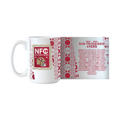 San Francisco 49ers 15oz Conference Champs Roster Sublimated Mug