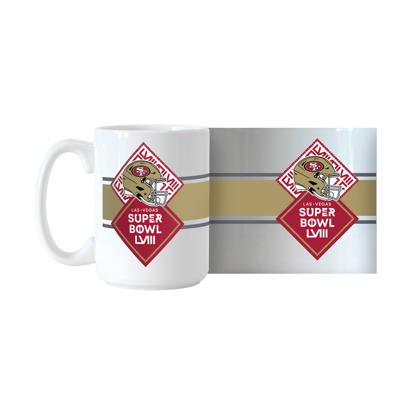 San Francisco 49ers 15oz SB 58 Bound Stripe Sublimated Mug