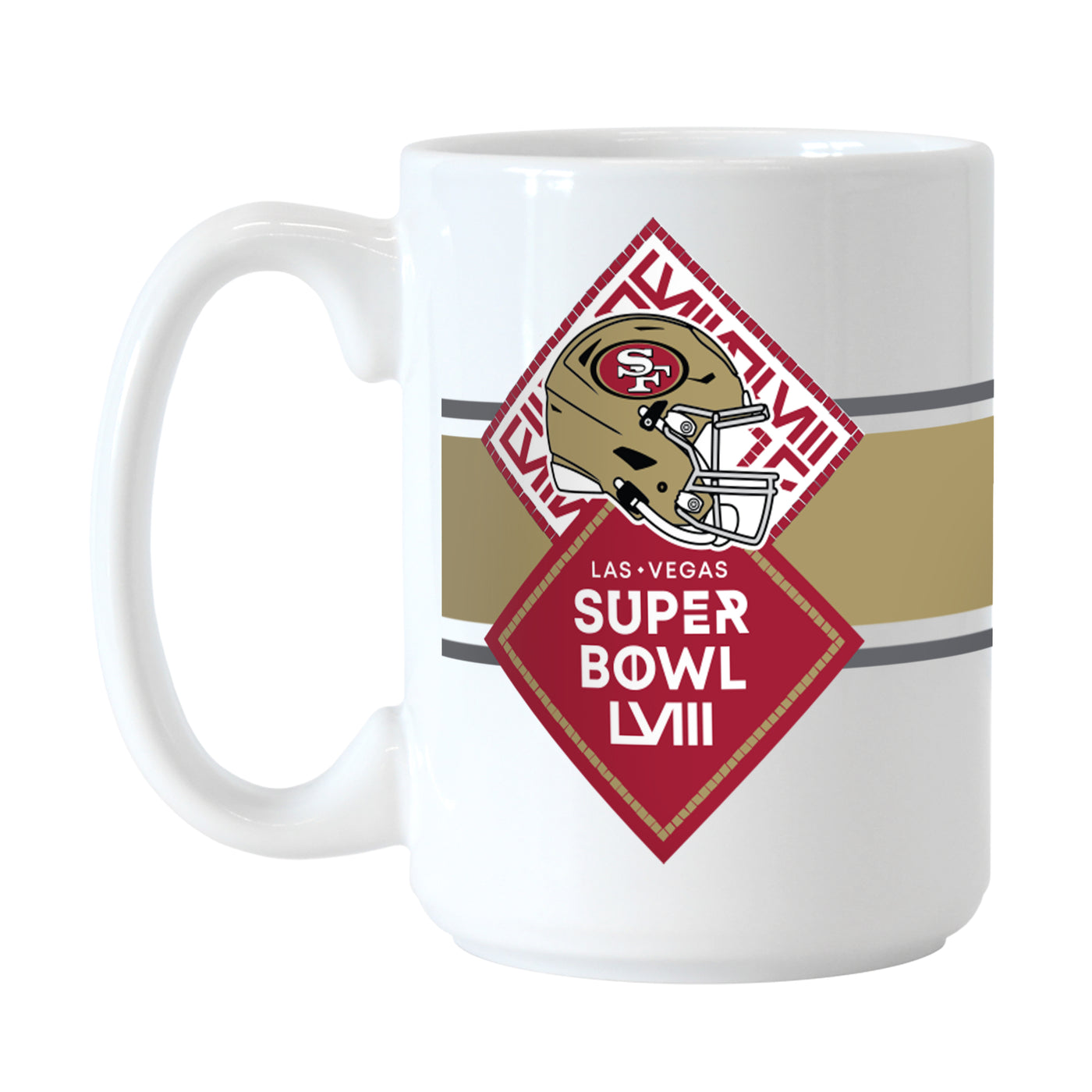 San Francisco 49ers 15oz SB 58 Bound Stripe Sublimated Mug