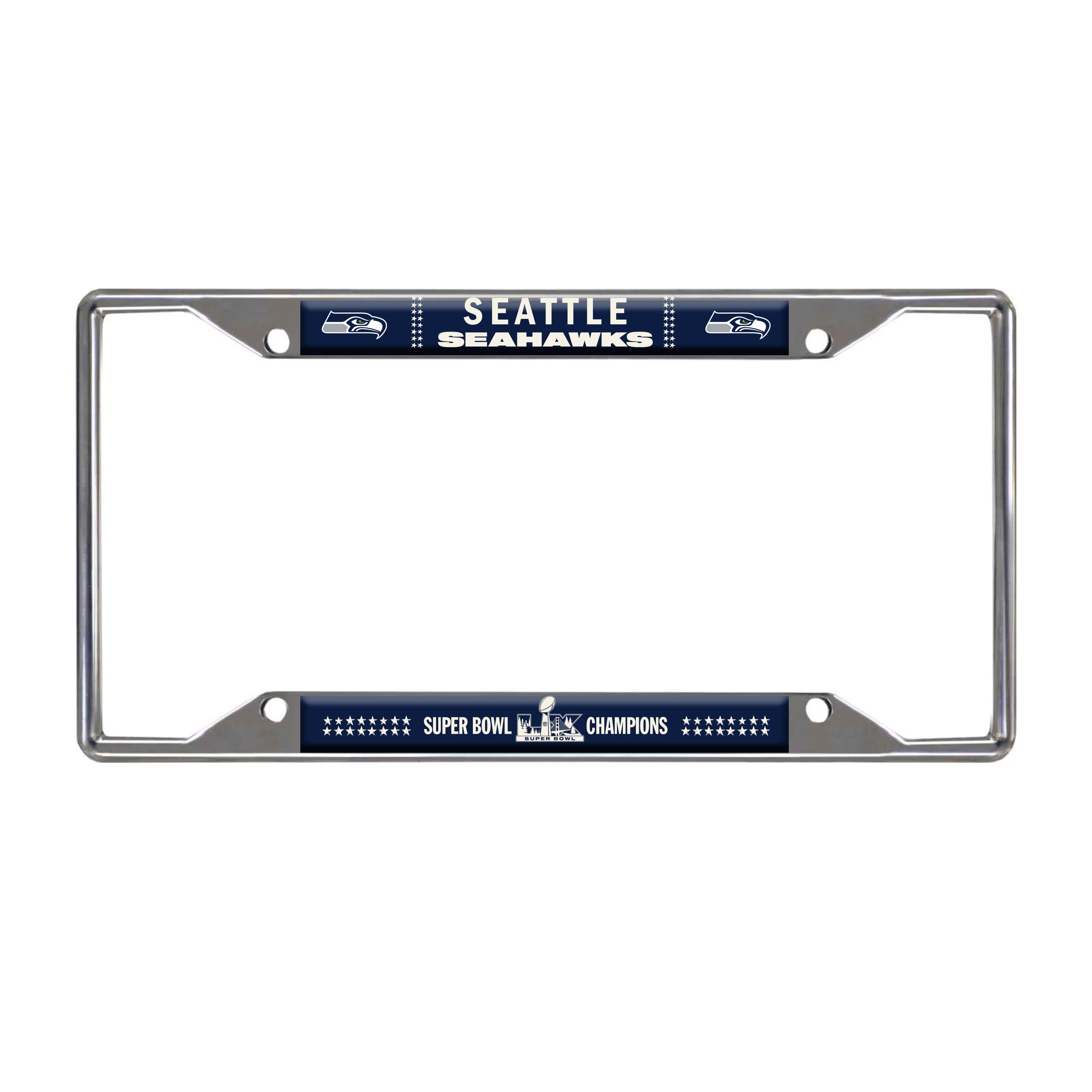 Seattle Seahawks 2026 Super Bowl Champions Chrome License Plate Frame