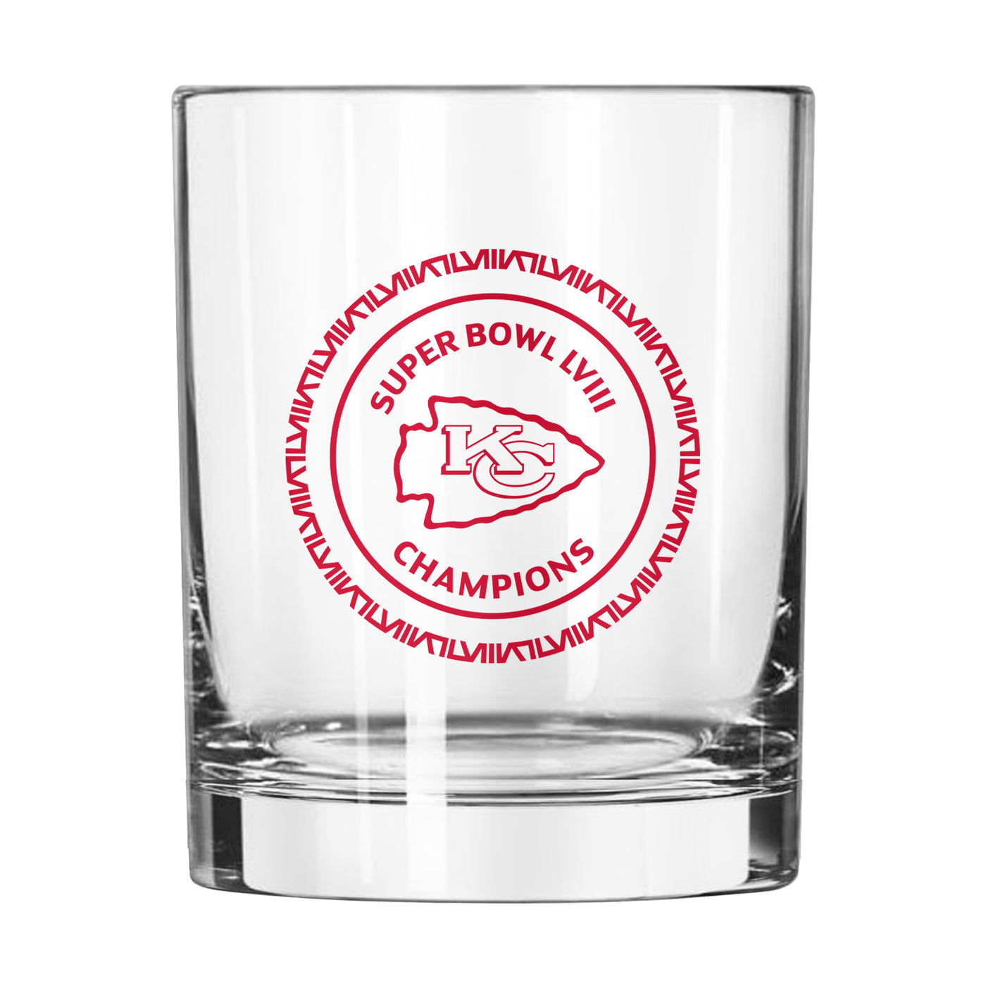 Kansas City Chiefs 14oz SB 58 Champions Rocks Glass
