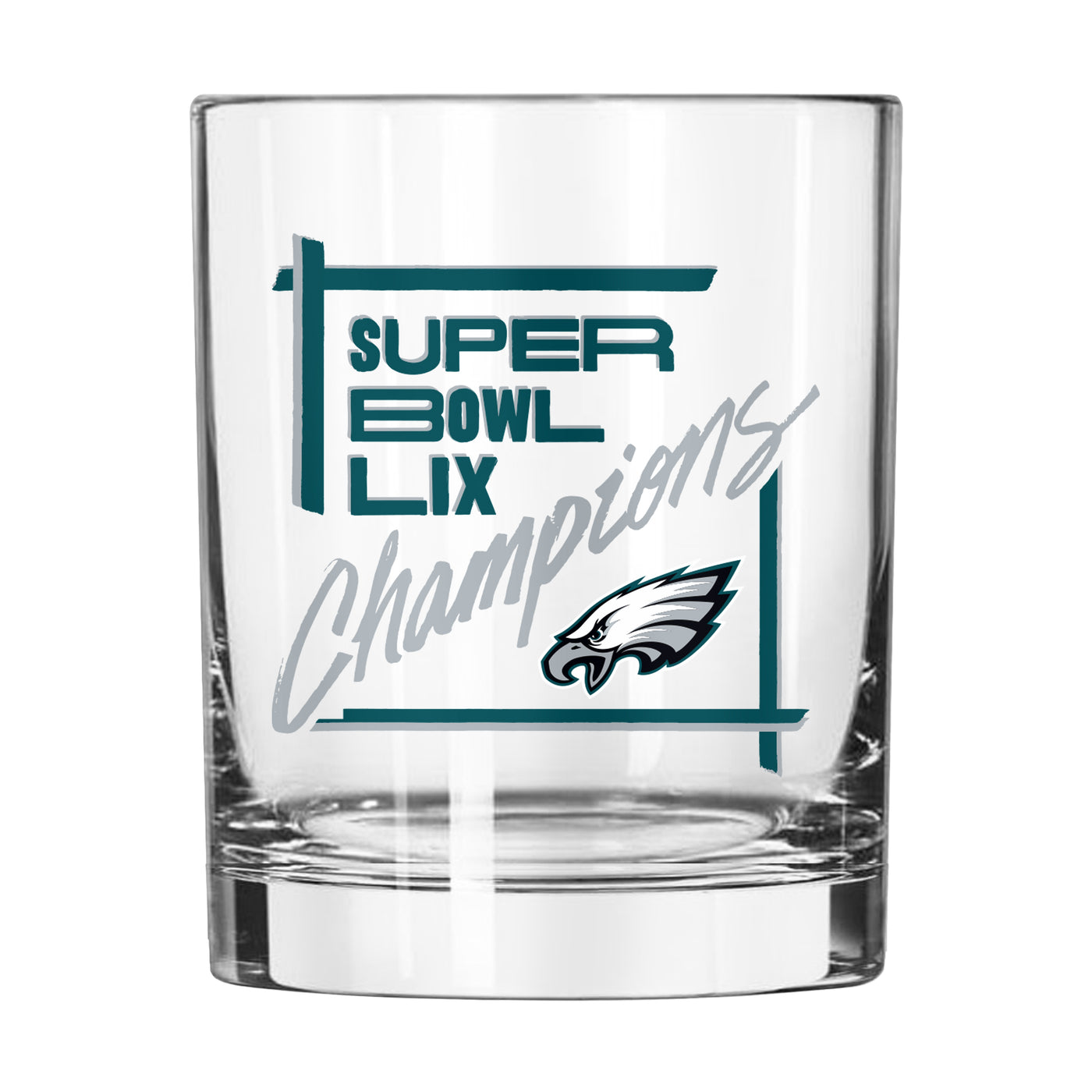 Philadelphia Eagles Super Bowl 59 Champions 14oz Rocks Glass