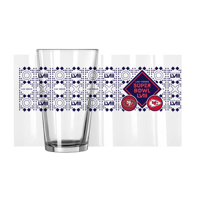 Super Bowl 58 16oz Dueling Wrap Pint Glass