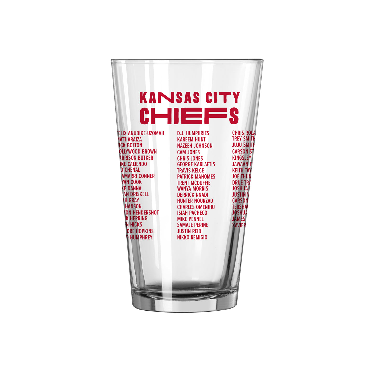 Kansas City Chiefs Conference Champs 16oz Roster Pint Glass