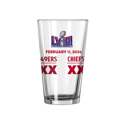 Kansas City Chiefs 16oz SB 58 Champions Score Pint Glass