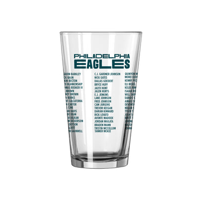 Philadelphia Eagles Conference Champs 16oz Roster Pint Glass