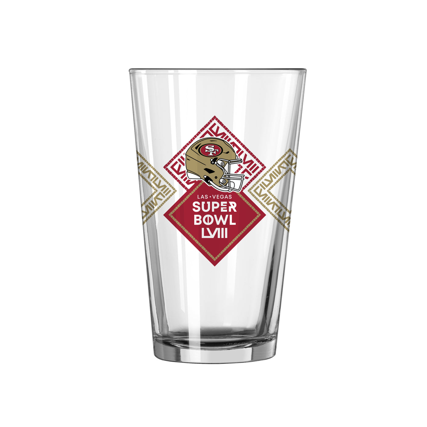 San Francisco 49ers 16oz SB 58 Bound Roster Pint Glass