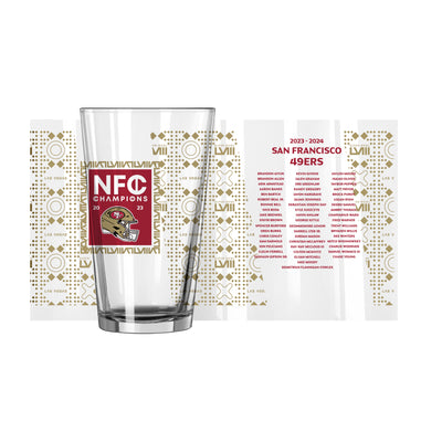 San Francisco 49ers 16oz Conference Champs Roster Pint Glass
