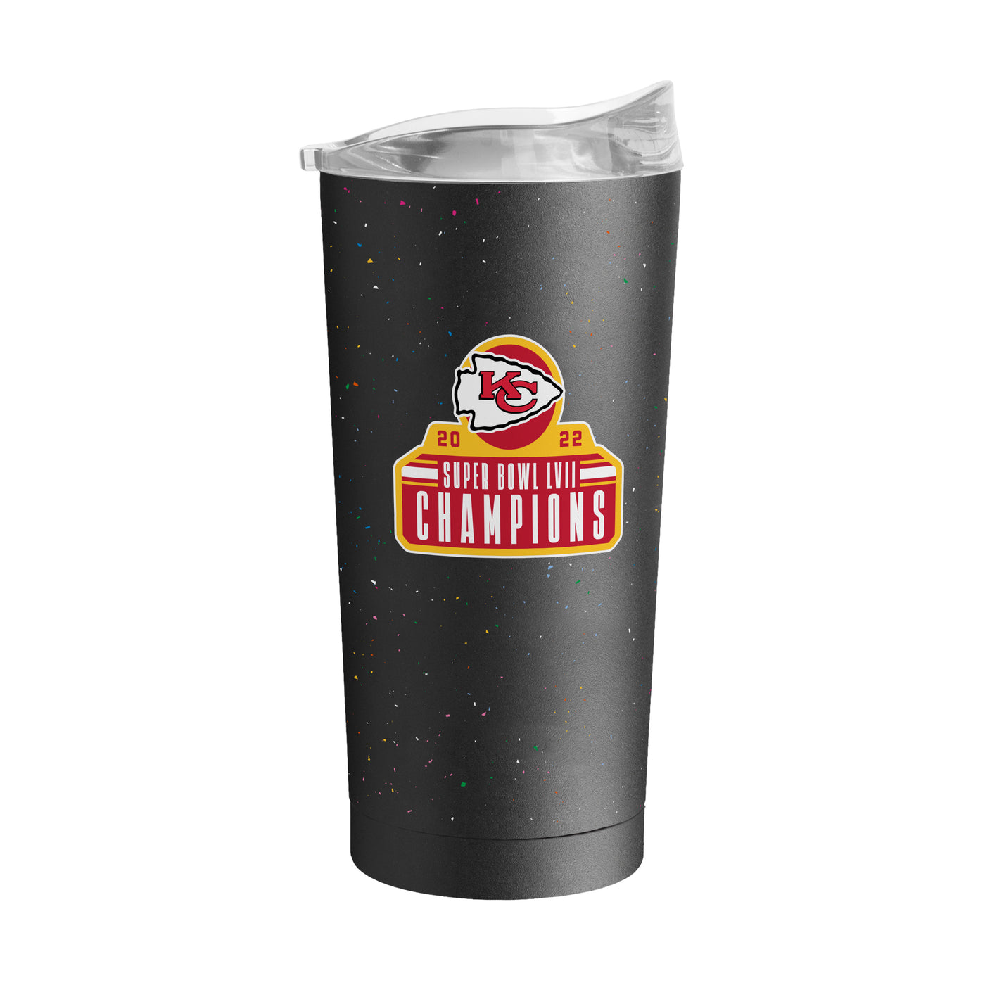 KC Chiefs Super Bowl Champions Confetti 20oz Powder Coat Tumbler