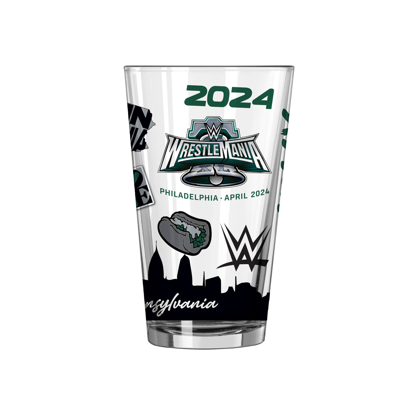 WrestleMania 40 16oz Pint Glass