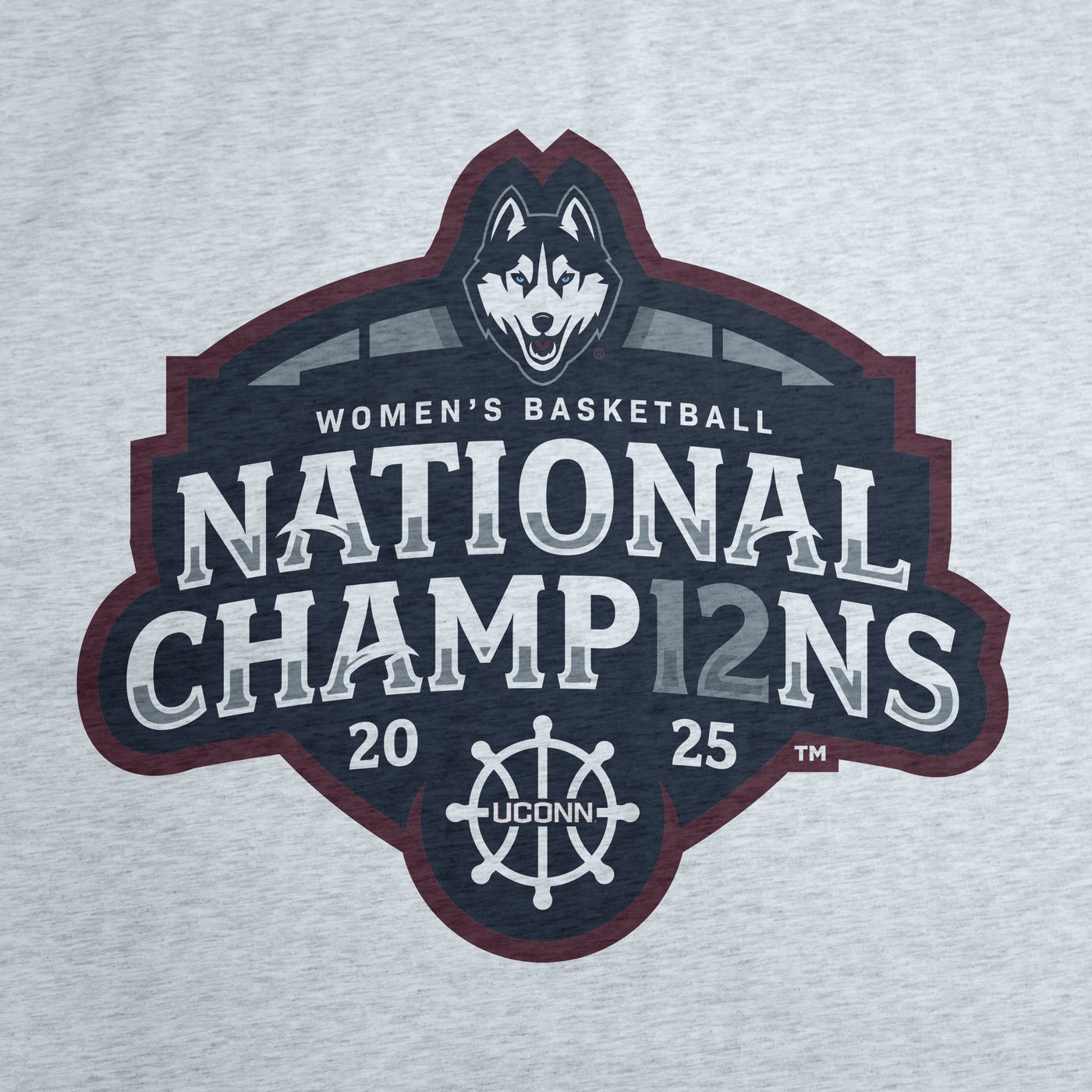 UCONN 2025 Womens Basketball Champions Sublimated Sweatshirt Blanket