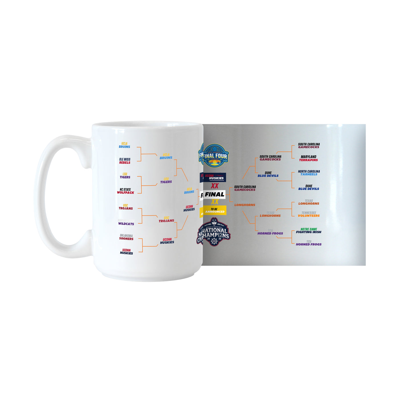 UCONN 2025 Womens Basketball Champions 15oz Bracket Sublimated Mug
