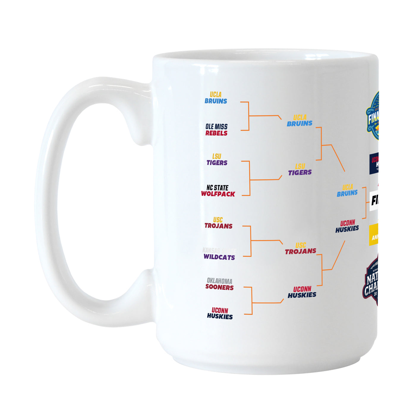 UCONN 2025 Womens Basketball Champions 15oz Bracket Sublimated Mug