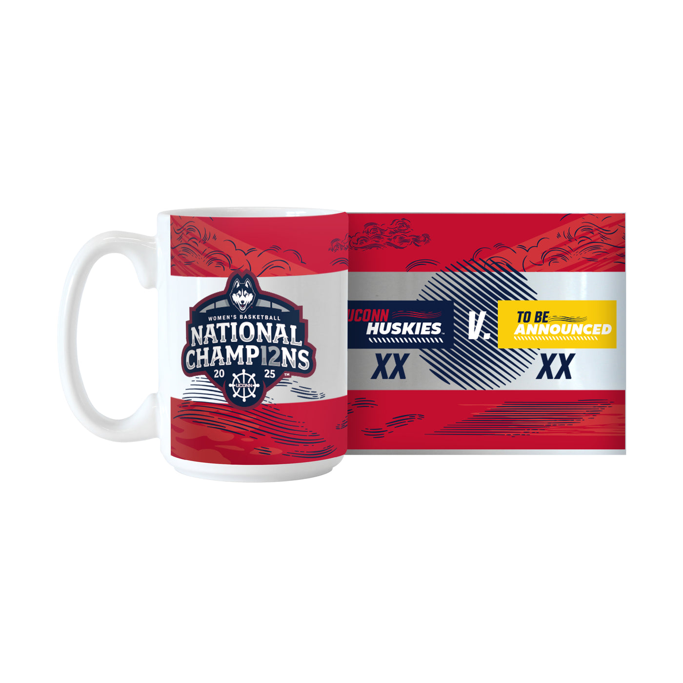 UCONN 2025 Womens Basketball Champions 15oz Recap Sublimated Mug