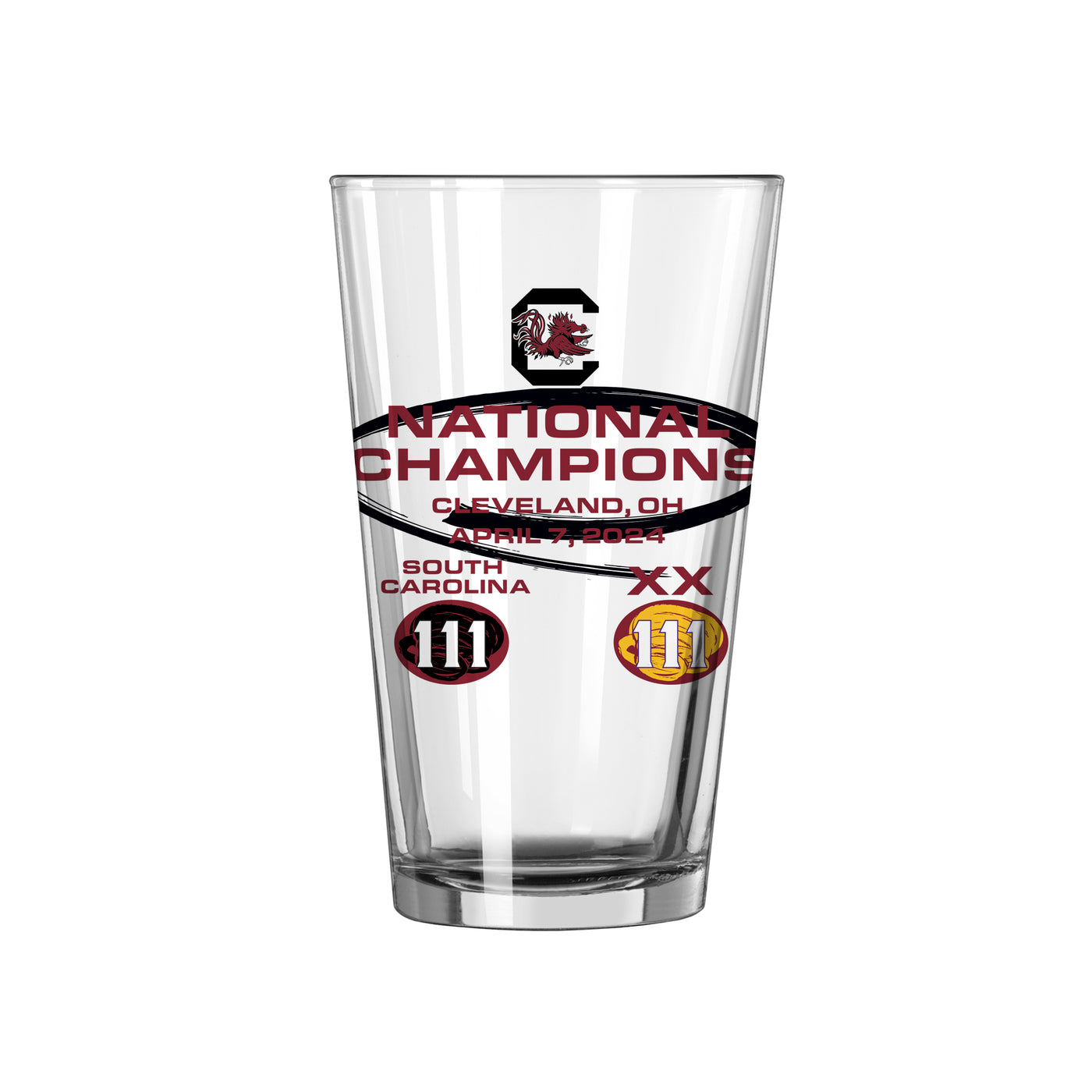 South Carolina 16oz 2024 Womens Basketball Champions Recap Pint Glass