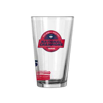 UCONN 2025 Womens Basketball Champions 16oz Pattern Pint Glass