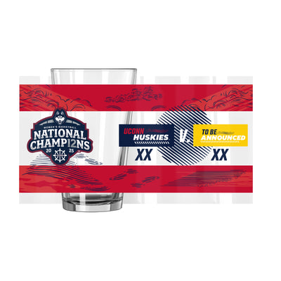 UCONN 2025 Womens Basketball Champions 16oz Recap Pint Glass